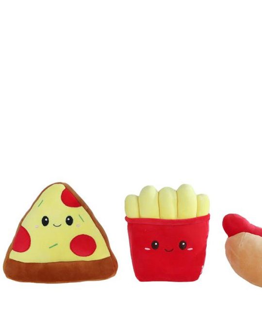 Fluffy Menu fast food pluche 4ass 16/11cm