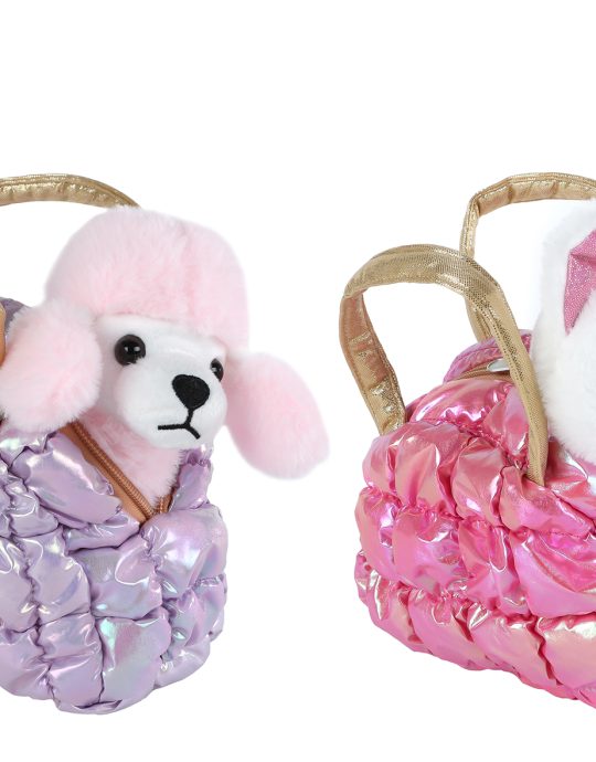 Take Me Home pluche hond of poes in tasje 2ass 20cm