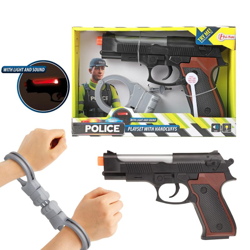 POLICE Politie pistool met L-G mt handboeien met