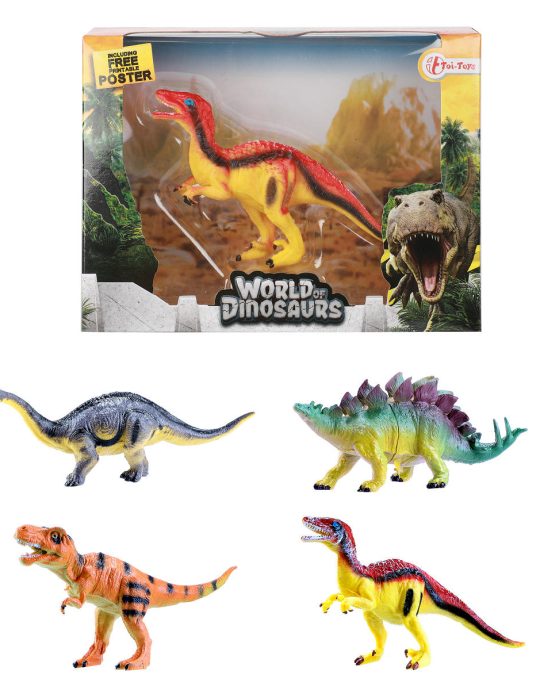 WORLD OF DINOSAURS Dinosaurus medium in doos 4ass