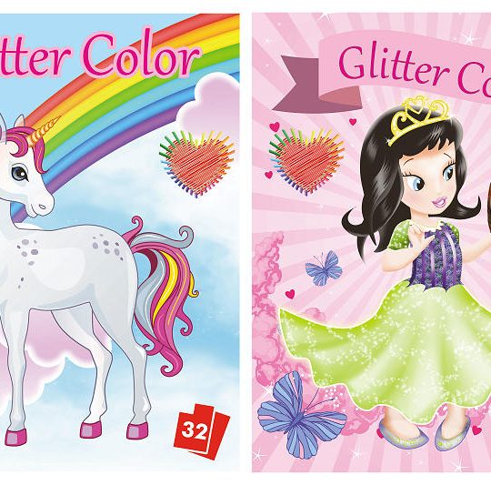 Kleurboek Glitter Color Pincess/Unicorn assortiment