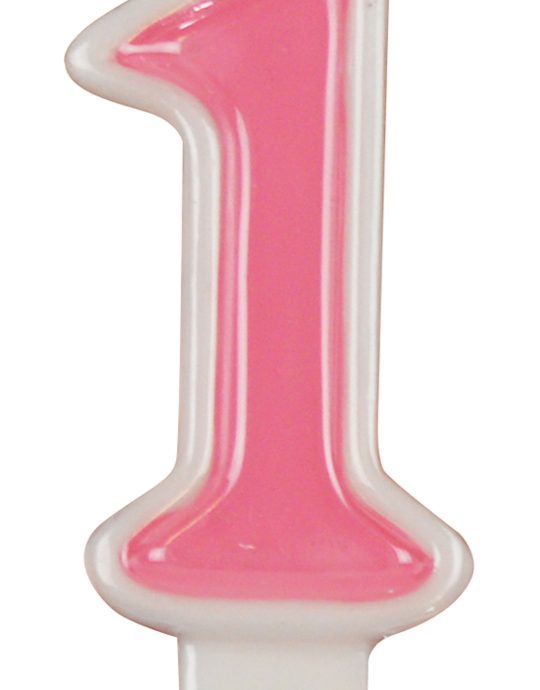 Nummerkaars Feest 7cm assorti  - cijfer 1