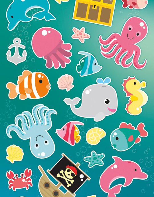 Totum Twinkle Stickers Paper Sheet Sealife