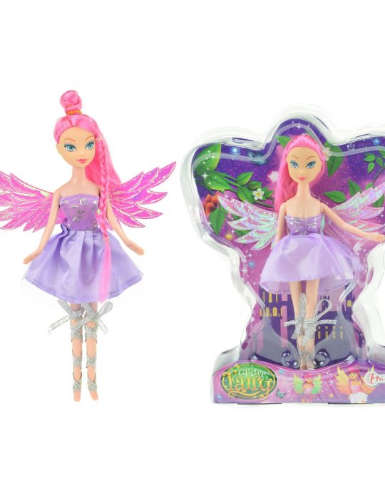 FAIRY FRIENDS Fee mt glittervleugels 22cm -paars