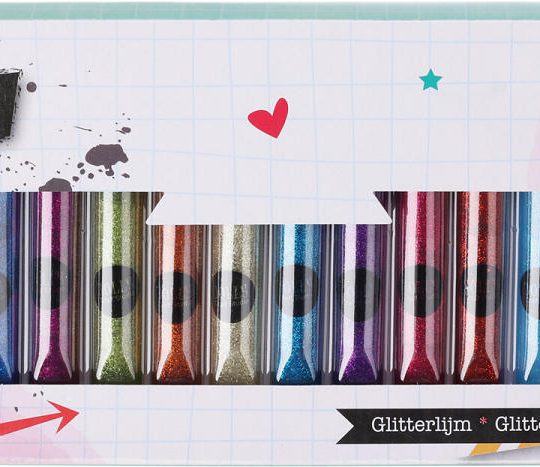 Glitterlijm tubes 10ml set van 18 stuks