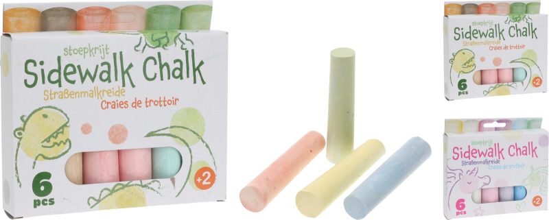 Stoepkrijt jumbo 10cm set 6 stuks