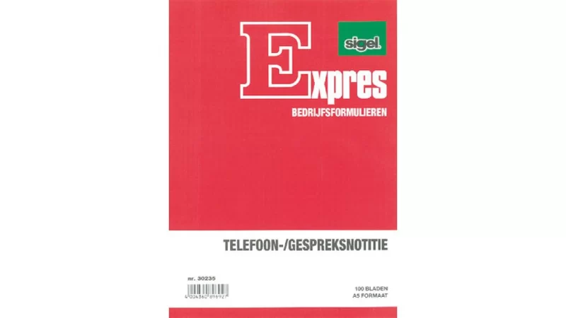 Telefoongespreksnotitieblok Sigel Expres A5 100 blad 5st.