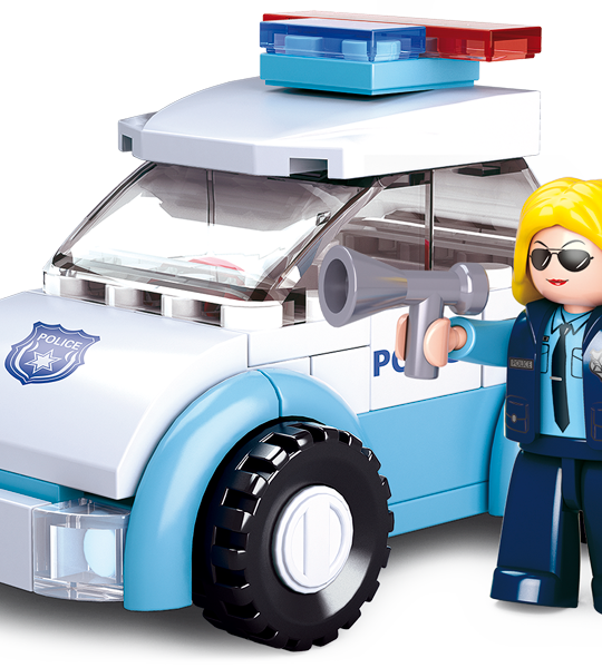 Sluban Politie Agente met Patrouillewagen